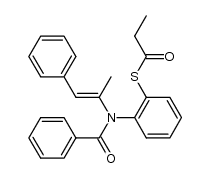 S-(2-(N-(1-phenylprop-1-en-2-yl)benzamido)phenyl) propanethioate Structure
