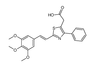 2-[4-phenyl-2-[(E)-2-(3,4,5-trimethoxyphenyl)ethenyl]-1,3-thiazol-5-yl]acetic acid结构式