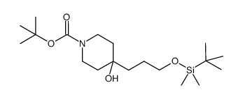 tert-butyl 4-[3-[[tert-butyl(dimethyl)silyl]oxy]propyl]-4-hydroxypiperidine-1-carboxylate结构式