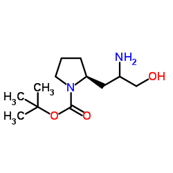 2-(2-AMINO-3-HYDROXY-PROPYL)-PYRROLIDINE-1-CARBOXYLIC ACID TERT-BUTYL ESTER structure