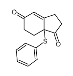 (-)-(7aS)-2,3,7,7a-Tetrahydro-7a-phenylthio-1H-indene-1,5(6H)-dione结构式