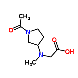 N-(1-Acetyl-3-pyrrolidinyl)-N-methylglycine结构式