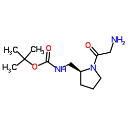 2-Methyl-2-propanyl {[(2S)-1-glycyl-2-pyrrolidinyl]methyl}carbamate结构式