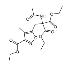 ethyl 2-acetamido-2-(ethoxycarbonyl)-3-<3-(ethoxycarbonyl)-4-methyl-5-isoxazolyl>propionate Structure