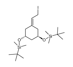 (((1R,3R)-5-(2-iodoethylidene)cyclohexane-1,3-diyl)bis(oxy))bis(tert-butyldimethylsilane) Structure