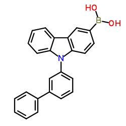 (9-([1,1'-Biphenyl]-3-yl)-9H-carbazol-3-yl)boronic acid Structure