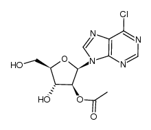 6-chloro-9-(2-O-acetyl-β-D-arabinofuranosyl)purine结构式