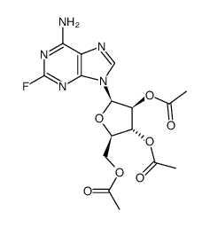 2-Fluoro-9-β-D-(2',3',5'-tri-O-acetyl arabinofuranosyl)-adenine structure
