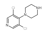 1-(3,5-二氯-4-吡啶)哌嗪结构式