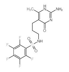 N-[3-(2-amino-4-methyl-6-oxo-3H-pyrimidin-5-yl)propyl]-2,3,4,5,6-pentafluoro-benzenesulfonamide结构式
