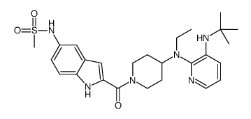 N-[2-[4-[[3-(tert-butylamino)pyridin-2-yl]-ethylamino]piperidine-1-carbonyl]-1H-indol-5-yl]methanesulfonamide结构式