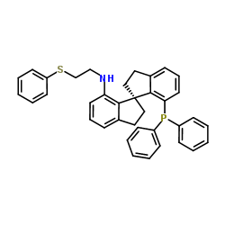 (R)-(+)-7-[N-(2-苯硫基)乙氨基]-7'-[二苯基膦基]-2,2',3,3'-四氢-1,1'-螺二茚结构式