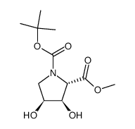 (2S,3R,4S)-1-tert-butyl 2-methyl 3,4-dihydroxypyrrolidine-1,2-dicarboxylate结构式