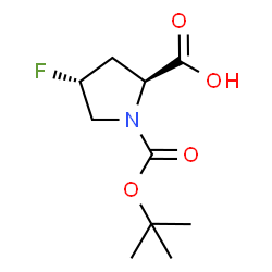 REL-(2S,4R)-1-(叔丁氧羰基)-4-氟吡咯烷-2-羧酸结构式