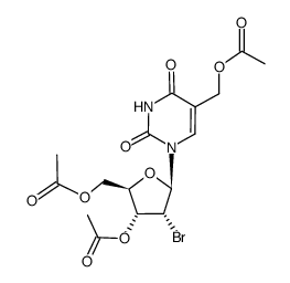 3',5'-di-O-acetyl-2'-bromo-2'-deoxy-5-acetoxymethyl-uridine Structure