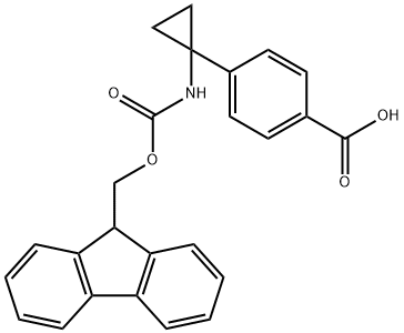 Benzoic acid, 4-[1-[[(9H-fluoren-9-ylmethoxy)carbonyl]amino]cyclopropyl]- Structure