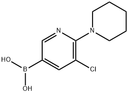 5-Chloro-6-(piperidino)pyridine-3-boronic acid结构式