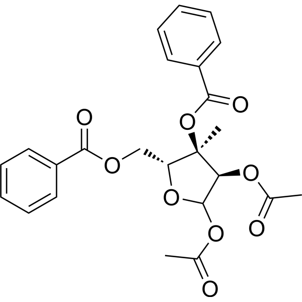1,2-Di-O-acetyl-3,5-di-O-benzoyl-3-beta-C-methyl-D-ribofuranose结构式