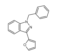 1-benzyl-3-(2-furyl)indazole结构式