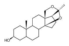 (20S)-14β,20:18,20-Diepoxy-5α-pregnan-3β-ol结构式