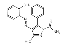 1H-Pyrazole-1-carbothioamide,3-methyl-4-[2-(2-methylphenyl)diazenyl]-5-phenyl-结构式