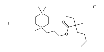 3-(1,4,4-trimethylpiperazine-1,4-diium-1-yl)propyl 2-ethyl-2-methylhexanoate,diiodide Structure