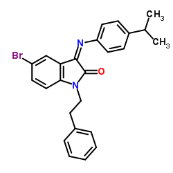 (3Z)-5-Bromo-3-[(4-isopropylphenyl)imino]-1-(2-phenylethyl)-1,3-dihydro-2H-indol-2-one结构式