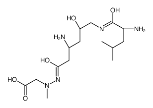 1-Methyl-2-[(3R,5R)-3-amino-5-hydroxy-6-(L-leucylamino)hexanoyl]hydrazinoacetic acid Structure