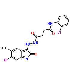 4-[2-(6-Bromo-5-methyl-2-oxo-2H-indol-3-yl)hydrazino]-N-(2-chlorophenyl)-4-oxobutanamide结构式