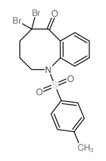 6,6-dibromo-2-(4-methylphenyl)sulfonyl-2-azabicyclo[6.4.0]dodeca-8,10,12-trien-7-one structure