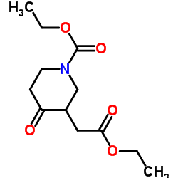 ETHYL 1-(ETHOXYCARBONYL)-4-OXO-3-PIPERIDINEACETATE structure