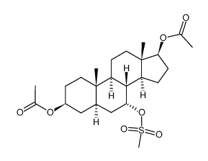 3β,17β-diacetoxy-7α-methanesulfonyloxy-5α-androstane Structure
