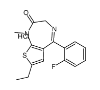 7-ethyl-5-(2-fluorophenyl)-1-methyl-3H-thieno[2,3-e][1,4]diazepin-2-one,hydrochloride Structure