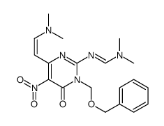 N'-[4-[(E)-2-(dimethylamino)ethenyl]-5-nitro-6-oxo-1-(phenylmethoxymethyl)pyrimidin-2-yl]-N,N-dimethylmethanimidamide结构式