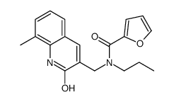 N-[(8-methyl-2-oxo-1H-quinolin-3-yl)methyl]-N-propylfuran-2-carboxamide结构式
