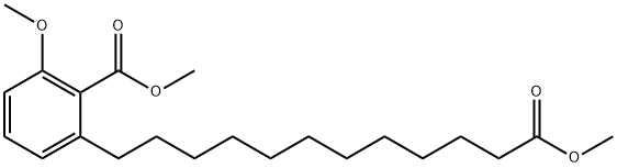 3-Methoxy-2-methoxycarbonylbenzenedodecanoic acid methyl ester结构式