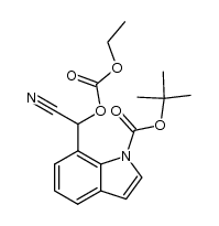 tert-butyl 7-(cyano((ethoxycarbonyl)oxy)methyl)-1H-indole-1-carboxylate结构式