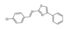 1-(4-chlorophenyl)-N-(4-phenyl-1,3-thiazol-2-yl)methanimine结构式