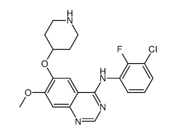 N-(3-chloro-2-fluorophenyl)-7-methoxy-6-(piperidin-4-yloxy)quinazolin-4-amine结构式