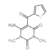 6-amino-1,3-dimethyl-5-(thiophene-2-carbonyl)pyrimidine-2,4-dione结构式