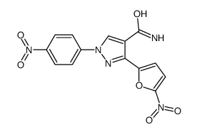 3-(5-nitrofuran-2-yl)-1-(4-nitrophenyl)pyrazole-4-carboxamide结构式
