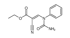 (E)-2-Cyano-3-(1-phenyl-ureido)-acrylic acid ethyl ester结构式