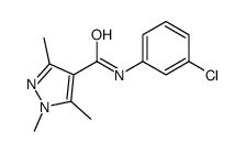 N-(3-chlorophenyl)-1,3,5-trimethylpyrazole-4-carboxamide结构式