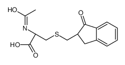 (2R)-2-acetamido-3-[(3-oxo-1,2-dihydroinden-2-yl)methylsulfanyl]propanoic acid Structure