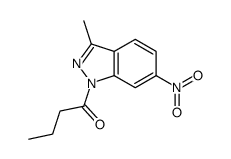 1-(3-methyl-6-nitroindazol-1-yl)butan-1-one结构式