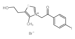 2-[5-(2-hydroxyethyl)-4-methyl-1-thia-3-azoniacyclopenta-2,4-dien-3-yl]-1-(4-iodophenyl)ethanone结构式