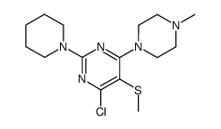 4-Chloro-6-(4-methylpiperazino)-5-methylthio-2-piperidinopyrimidine结构式