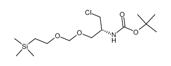 [2-(R)-chloro-1-(2-trimethylsilanyl-ethoxymethoxymethyl)-ethyl]-carbamic acid tert-butyl ester Structure