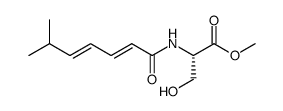 (S)-3-Hydroxy-2-((2E,4E)-6-methyl-hepta-2,4-dienoylamino)-propionic acid methyl ester Structure