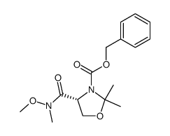 (R)-BENZYL 4-(N-METHOXY-N-METHYLCARBAMOYL)-2,2-DIMETHYLOXAZOLIDINE-3-CARBOXYLATE结构式
